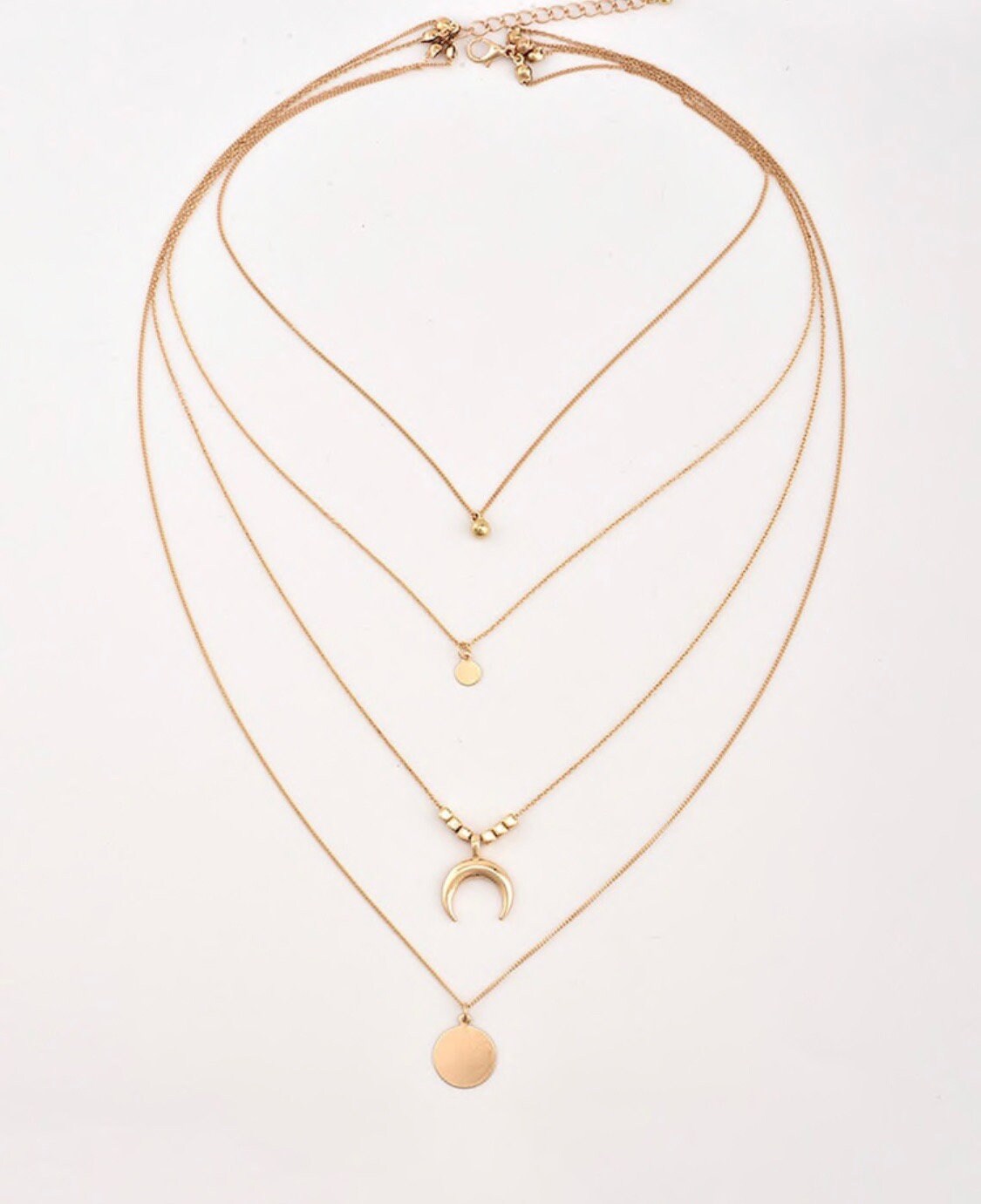 Layered Necklace Set, Gold Necklace Set, Charm Necklace Set, Moon Charm Necklace, Layered Necklace, Gold Charm Necklace Set, Layer Necklace