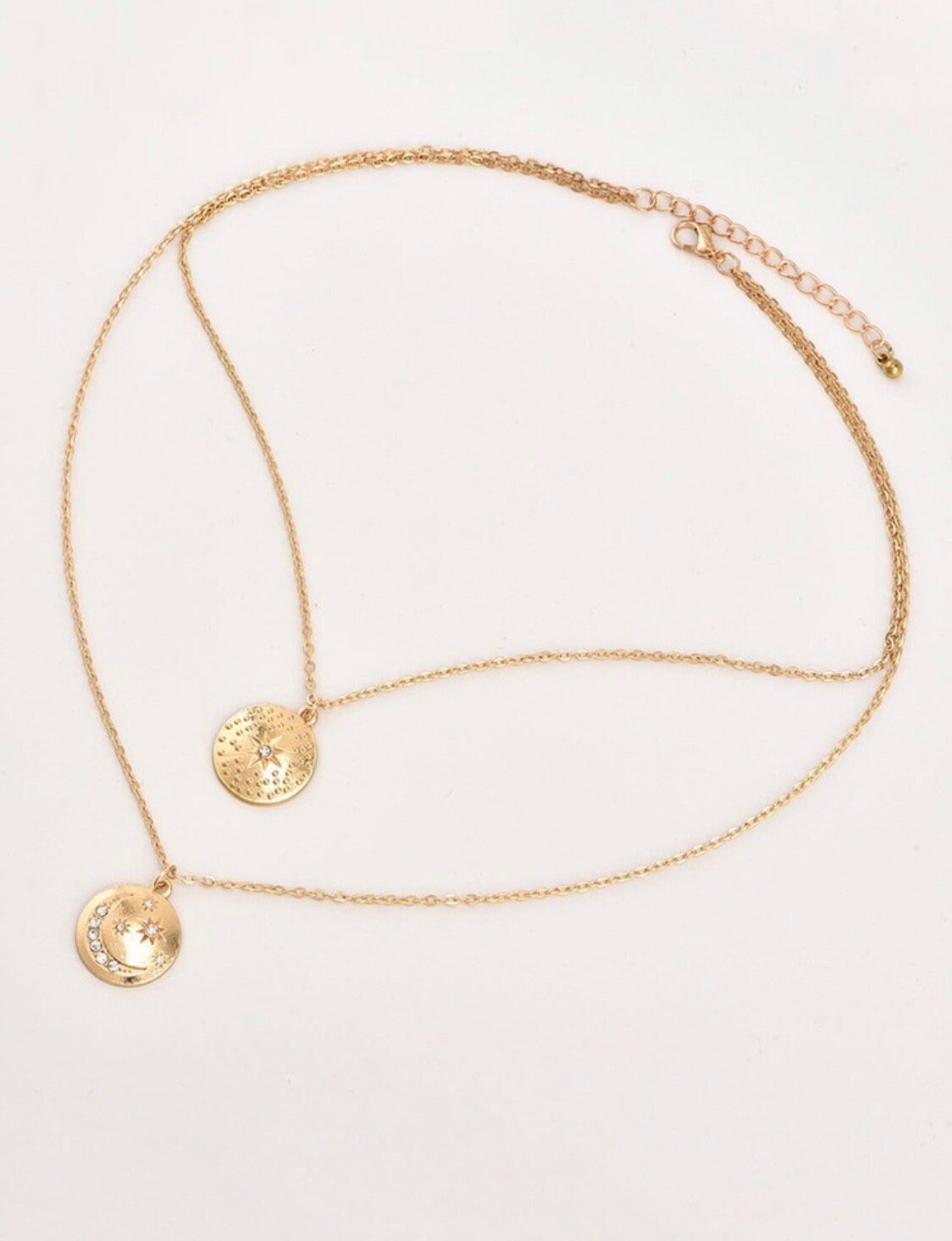 Layered Pendant Necklace - Celestial Jewelry - Beachlifejewelryco