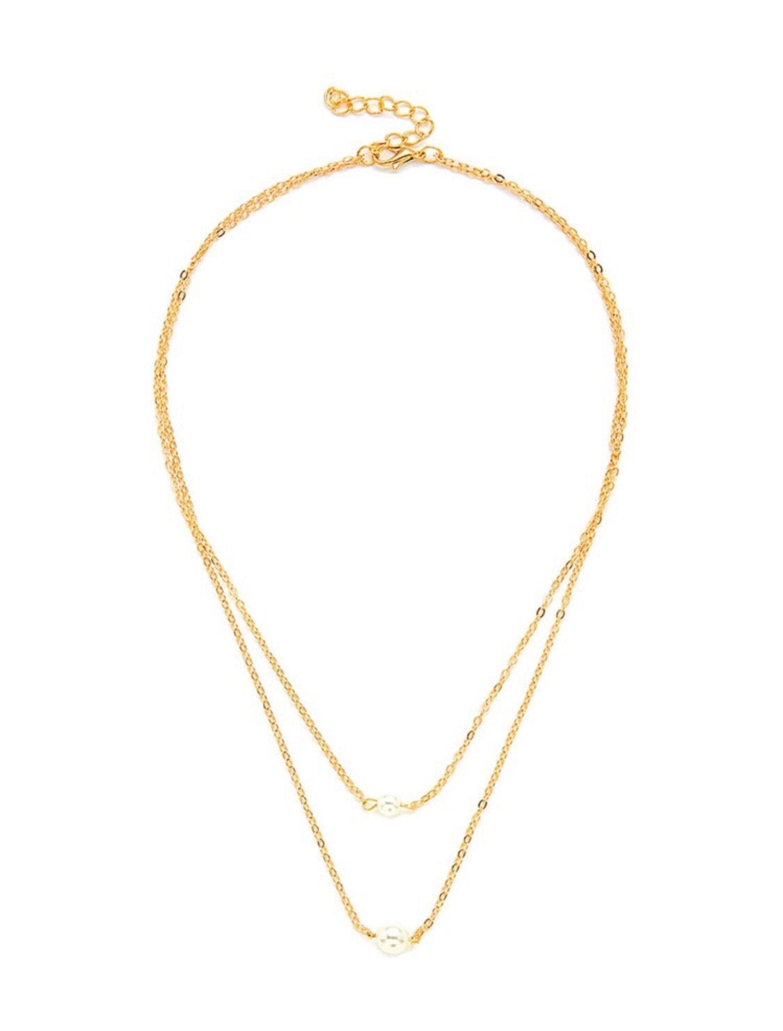 Layered Pearl Necklace in Gold