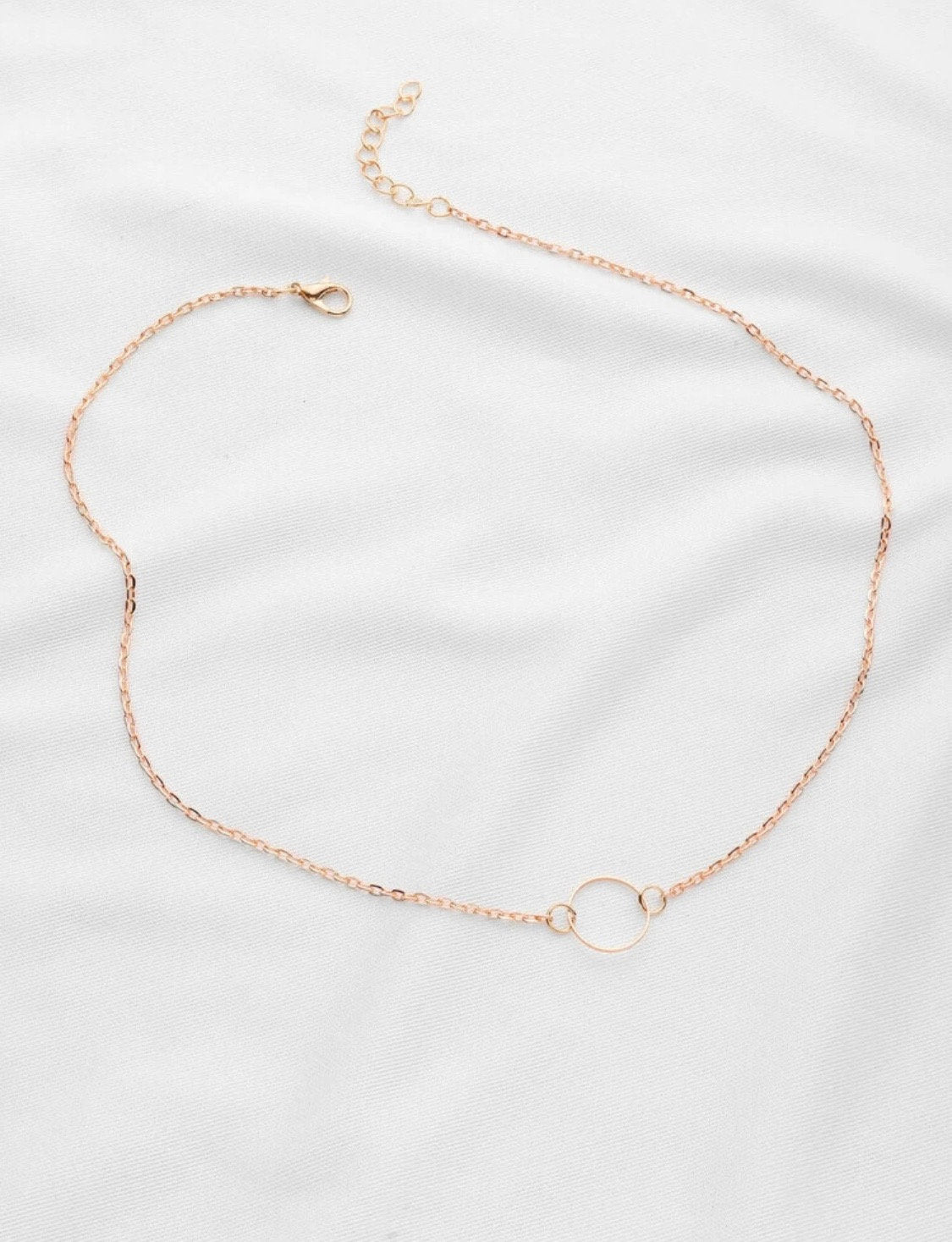 Gold Circle Pendant Necklace