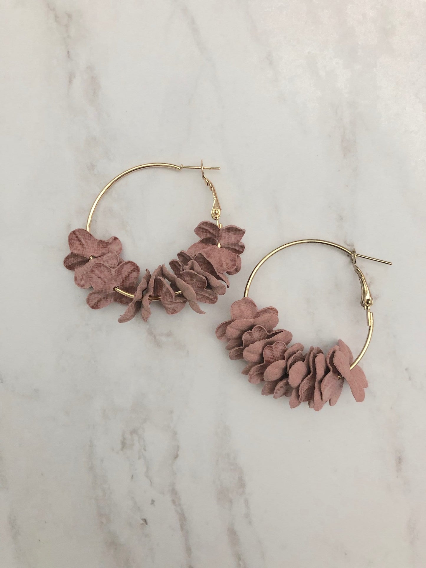 Floral Hoop Earrings - Statement Earrings - Beachlifejewelryco