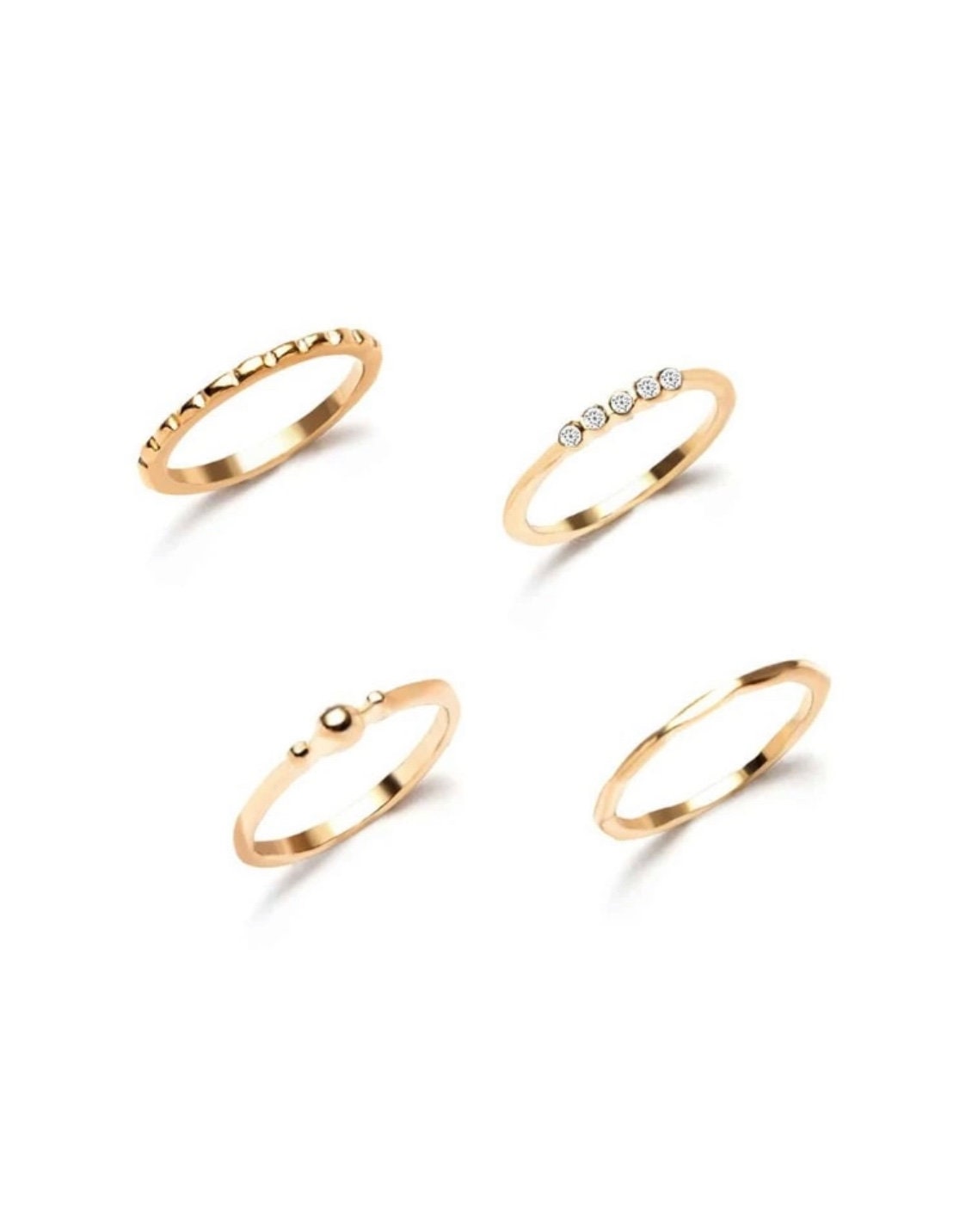 12 piece Dainty Gold Stacking Ring Set, Minimalist Stacking Ring Set, Minimalist Ring Stack, Stacking Rings Gift Set, Trendy Jewelry Gift
