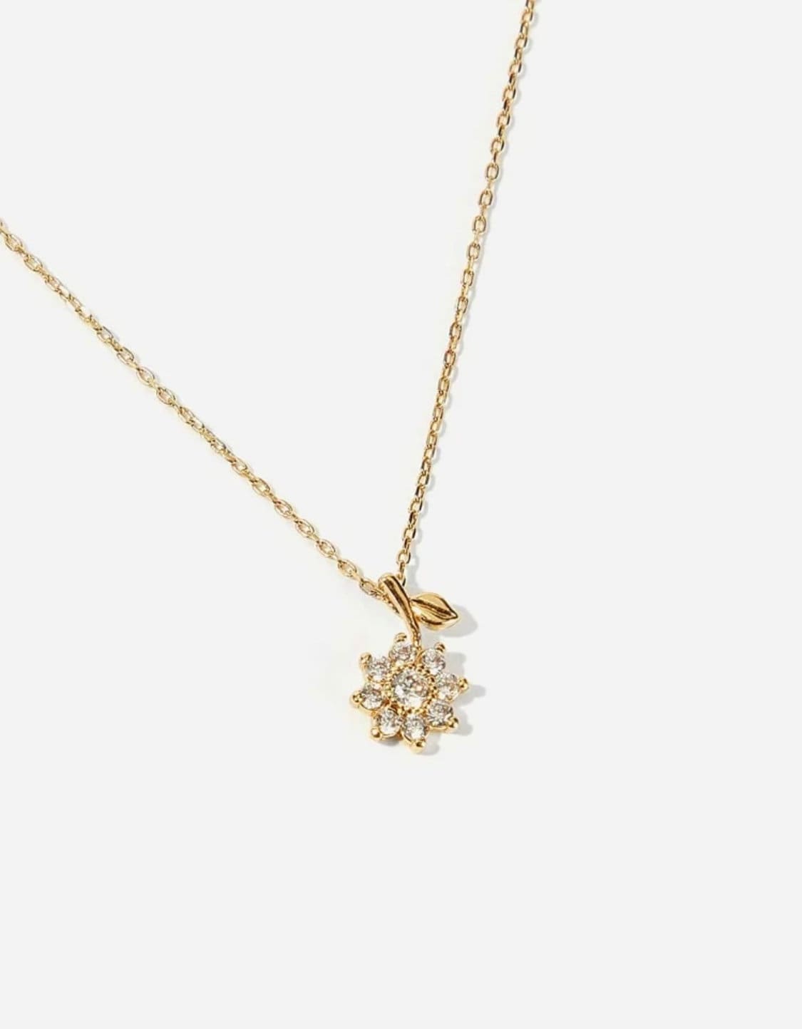 Delicate & Sweet Rhinestone Flower Necklace, Gold Rhinestone Flower Necklace, Flower Mothers Day Gift, Flower Jewelry Gift Idea, Flower