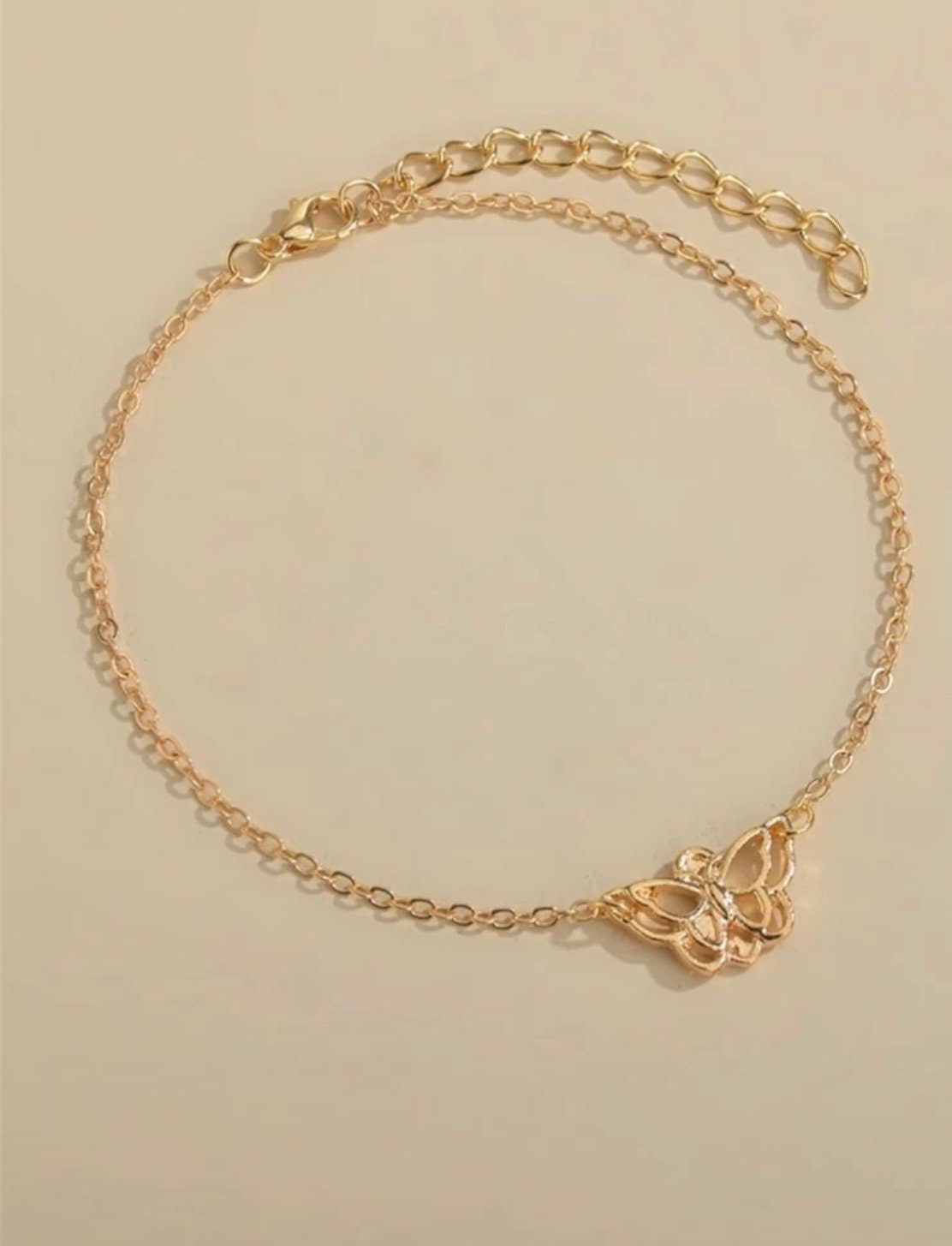 Gold Butterfly Charm Anklet, Butterfly Ankle Bracelet, Fun Summer Jewelry, Butterfly Jewelry Gift, Butterfly Gift Idea, Cute Ankle Bracelet