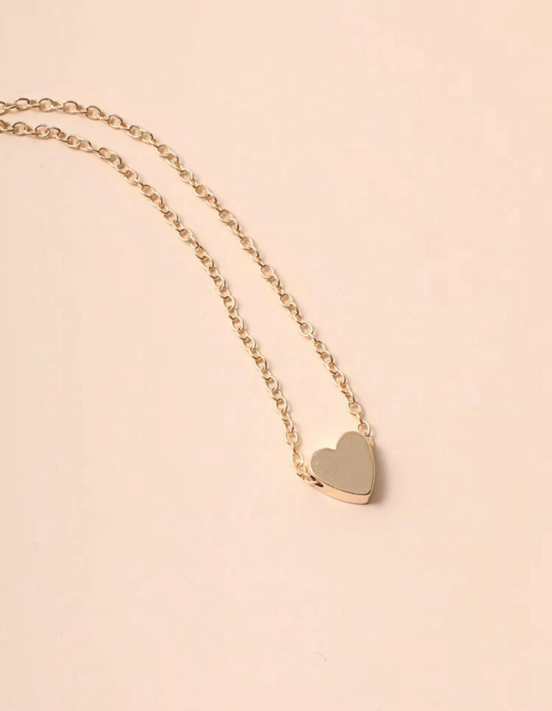 Gold Heart Charm Necklace, Dainty Heart Charm Necklace, Anniversary Gift For Her, Girlfriend Gift Idea, Her Valentines Day Gift, Heart Gift