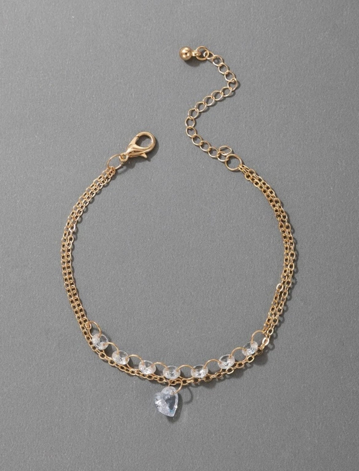 Crystal Heart Multi Strand Bracelet