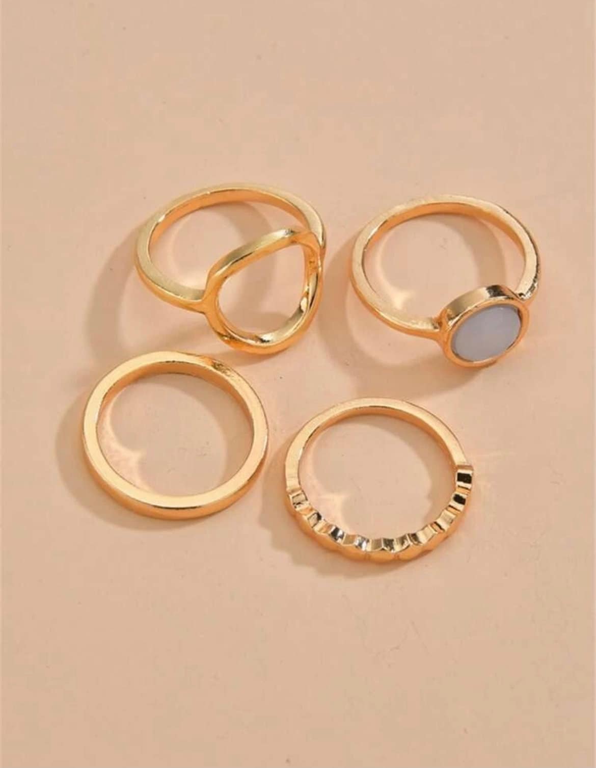 4 Piece Gold Ring Set