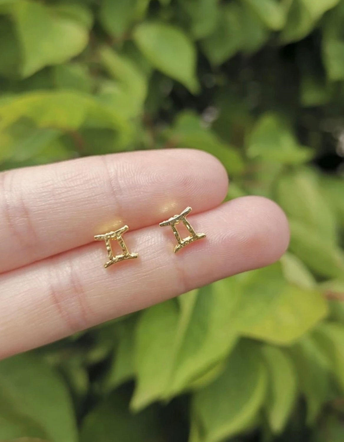 Gold Gemini Stud Earrings