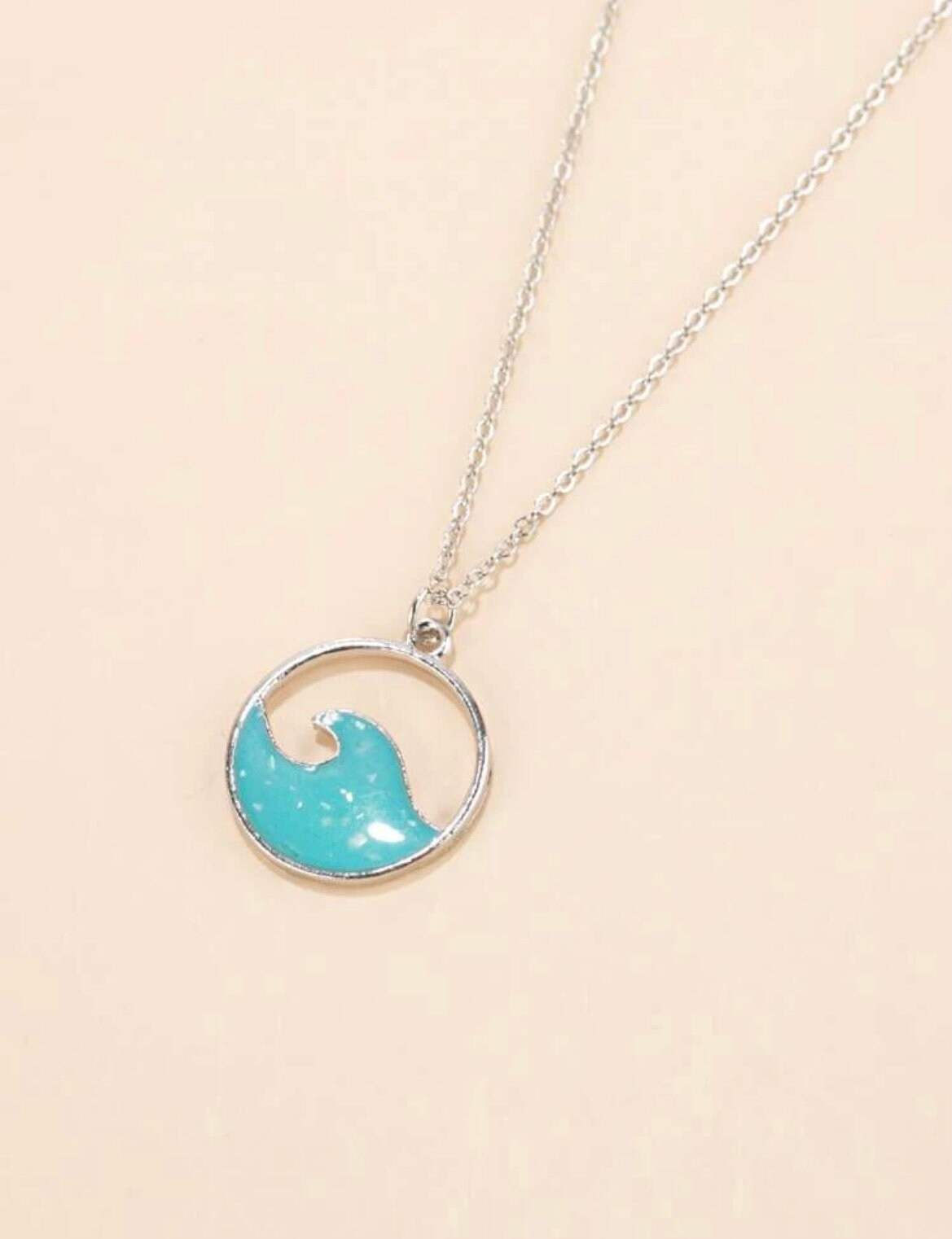 Ocean Wave Necklace - Silver Beach Jewelry - Beachlifejewelryco