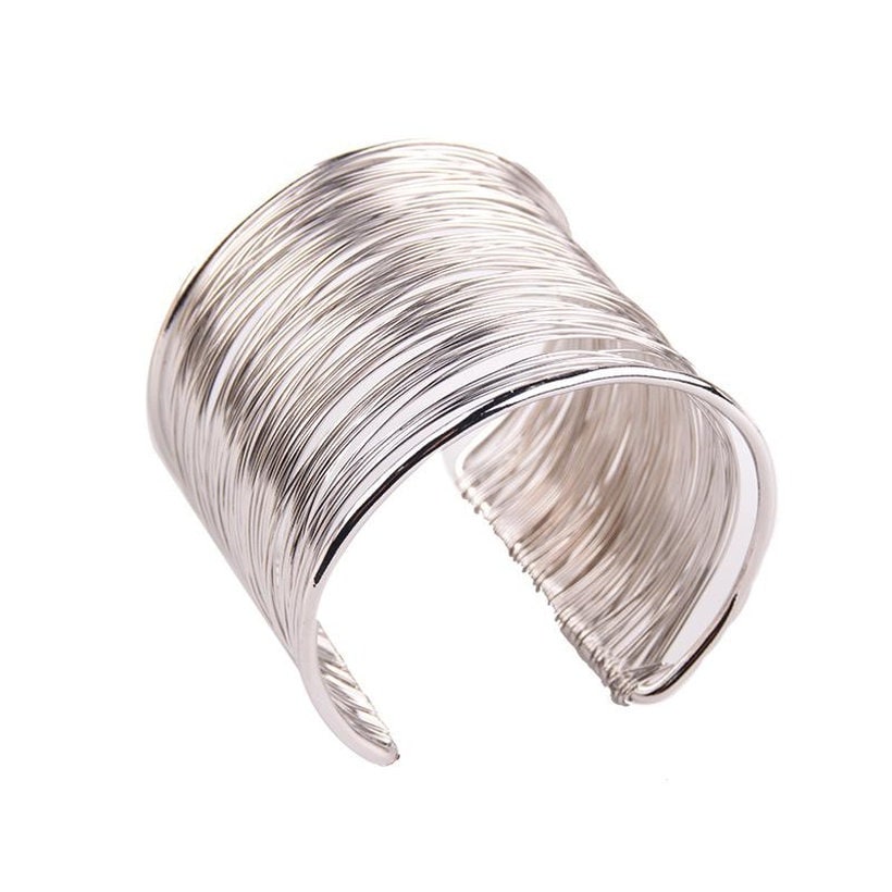 Gold Wire Cuff Bracelet, Wide Cuff Bracelet, Women's Cuff Bracelet, Statement Piece Jewelry, Rose Gold Cuff Bracelet, Silver Cuff Bracelet