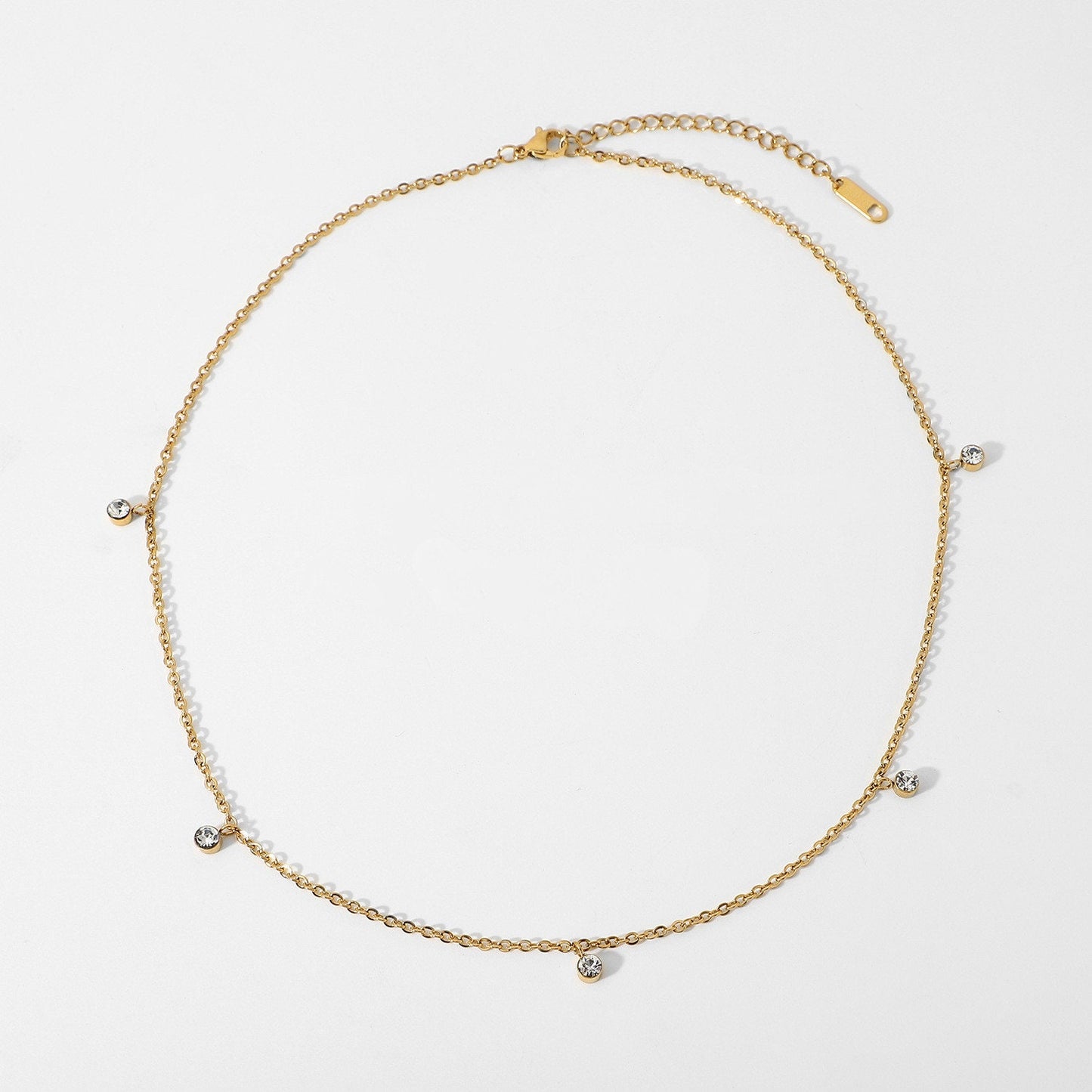 Minimalist Zircon Charm Necklace, 18k Gold and Zircon Necklace, Waterproof Tarnish Free Hypoallergenic Necklace, Homecoming Necklace, Prom