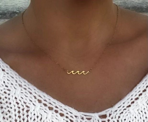 Gold Ocean Wave Necklace