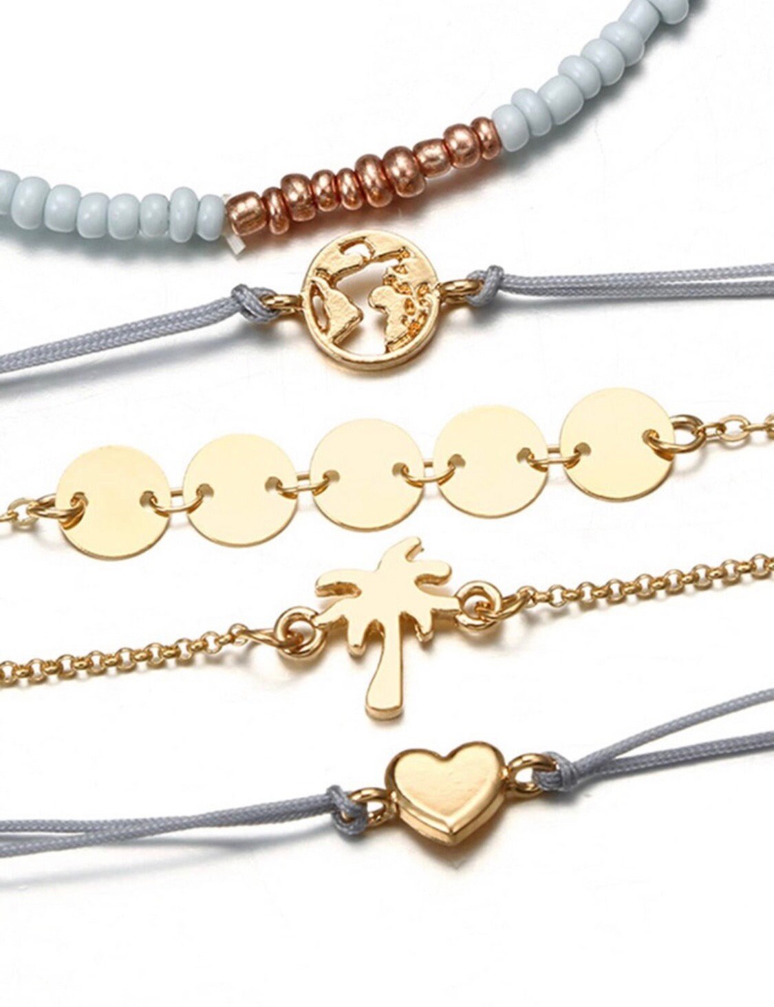 5 pc. Palm Charm Bracelet Set