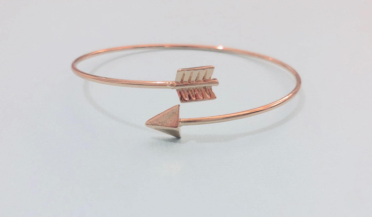 Gold Arrow Bangle Bracelet, Gold Arrow Jewelry, Gold Arrow Bracelet, Gold Wrap Bangle, Gold Arrow Bangle, Valentines Day Gift Jewelry