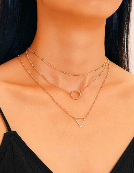 3 Gold Layering Necklaces