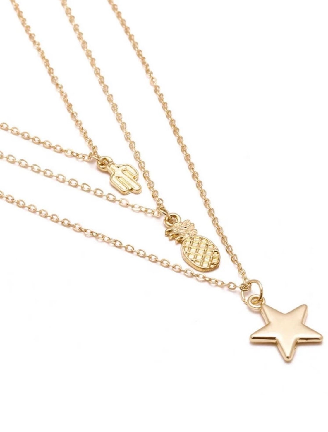 Gold Layered Charm Necklace