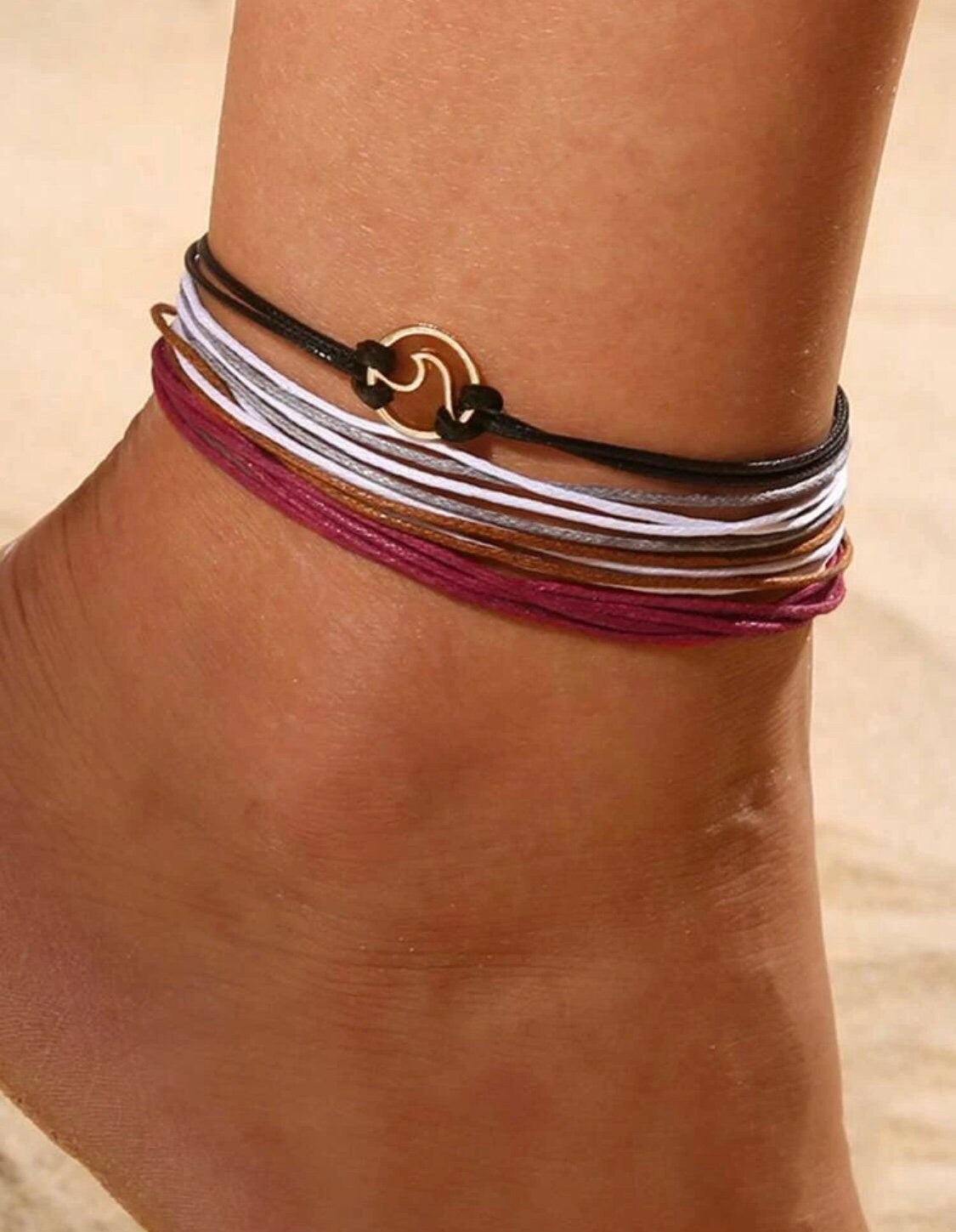 Gold Ocean Wave Anklet