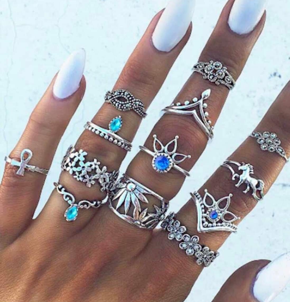 Unicorn Ring Set - Stackable Rings - Beachlifejewelryco