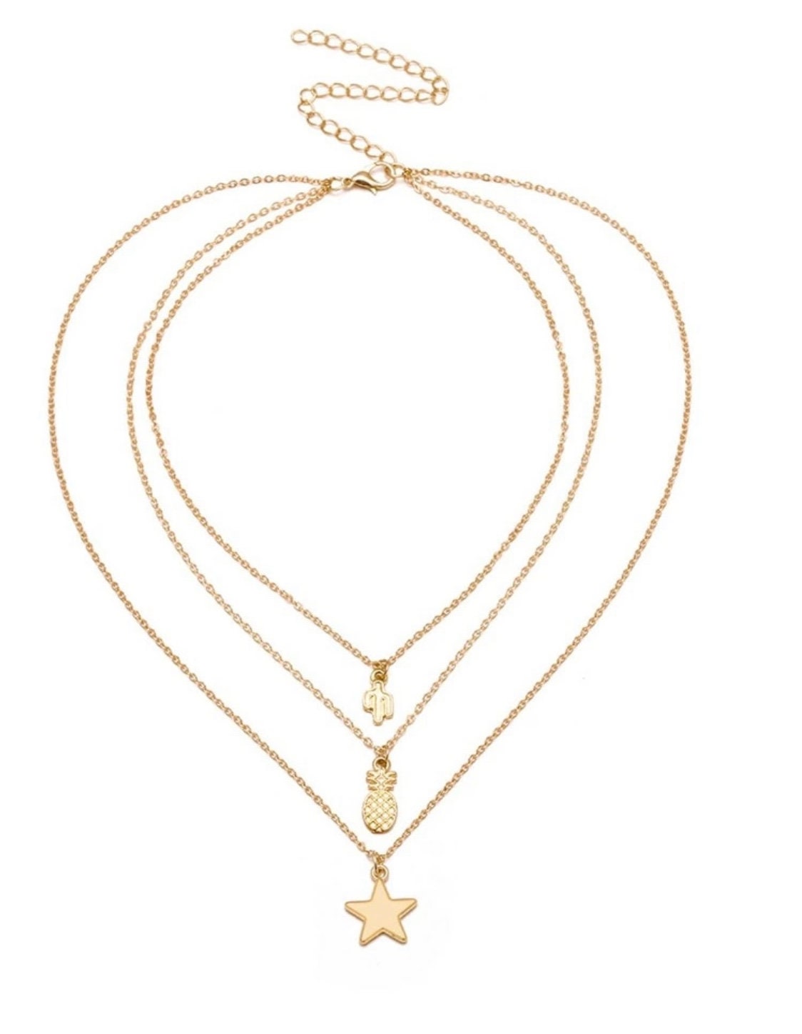 Gold Layered Charm Necklace