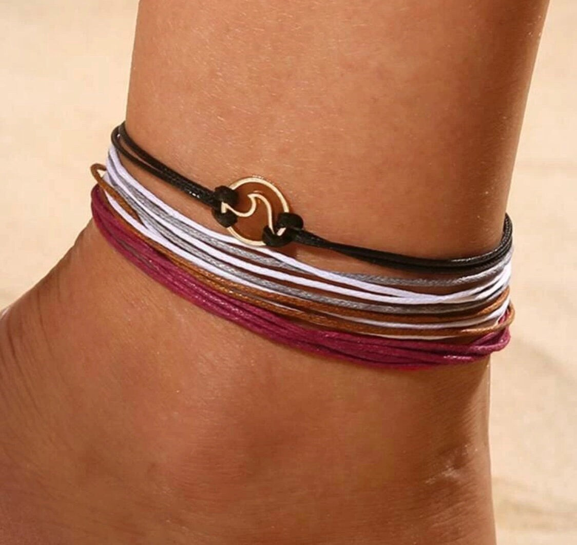 Gold Ocean Wave Anklet