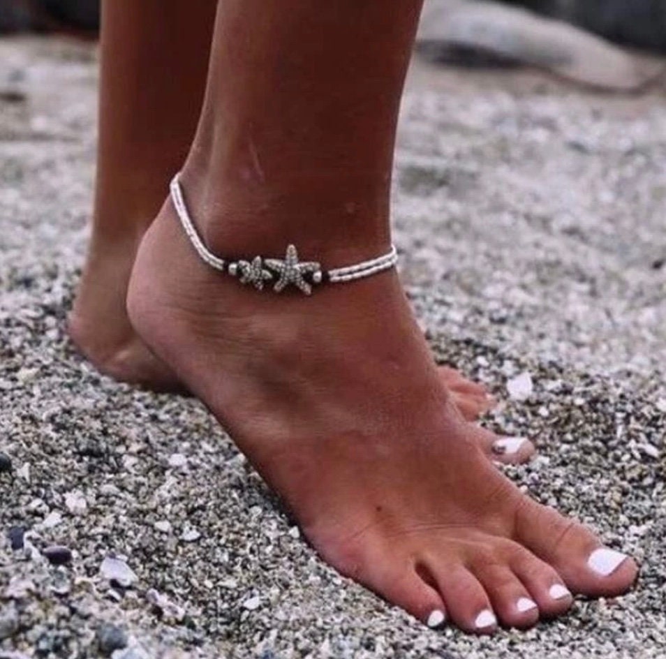 Starfish Charms & Beaded Anklets