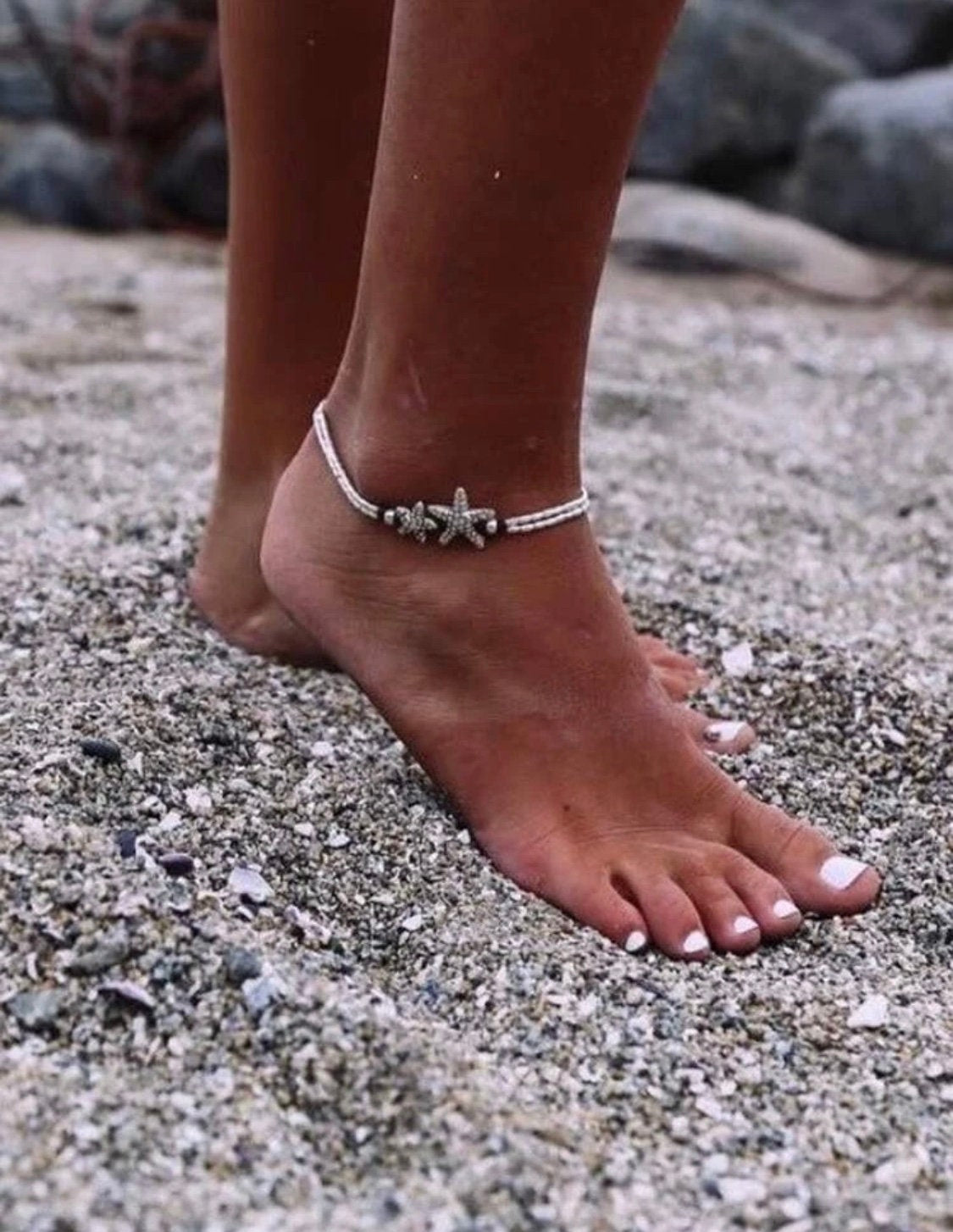 Starfish Charms & Beaded Anklets