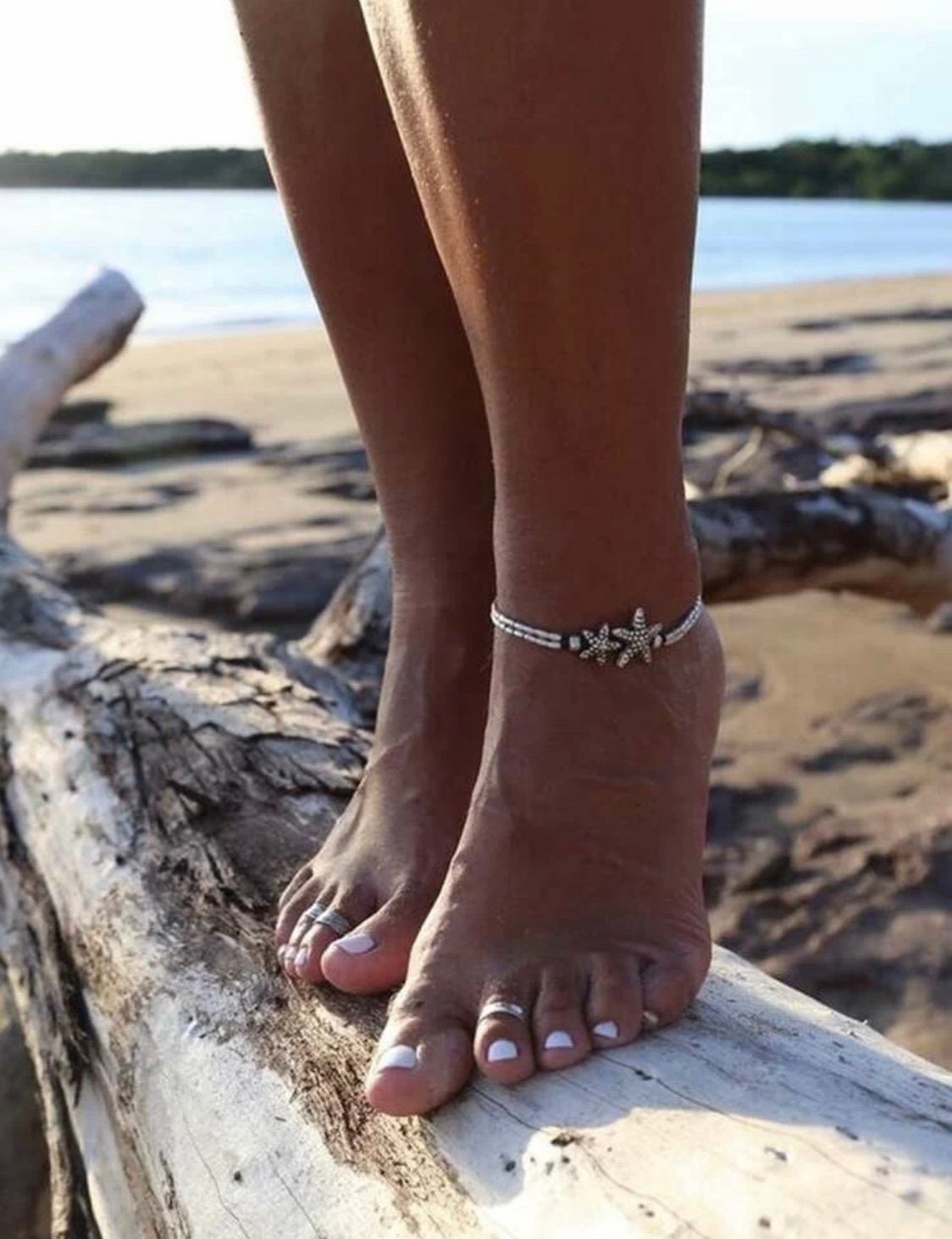 Starfish Charms & Beaded Anklets