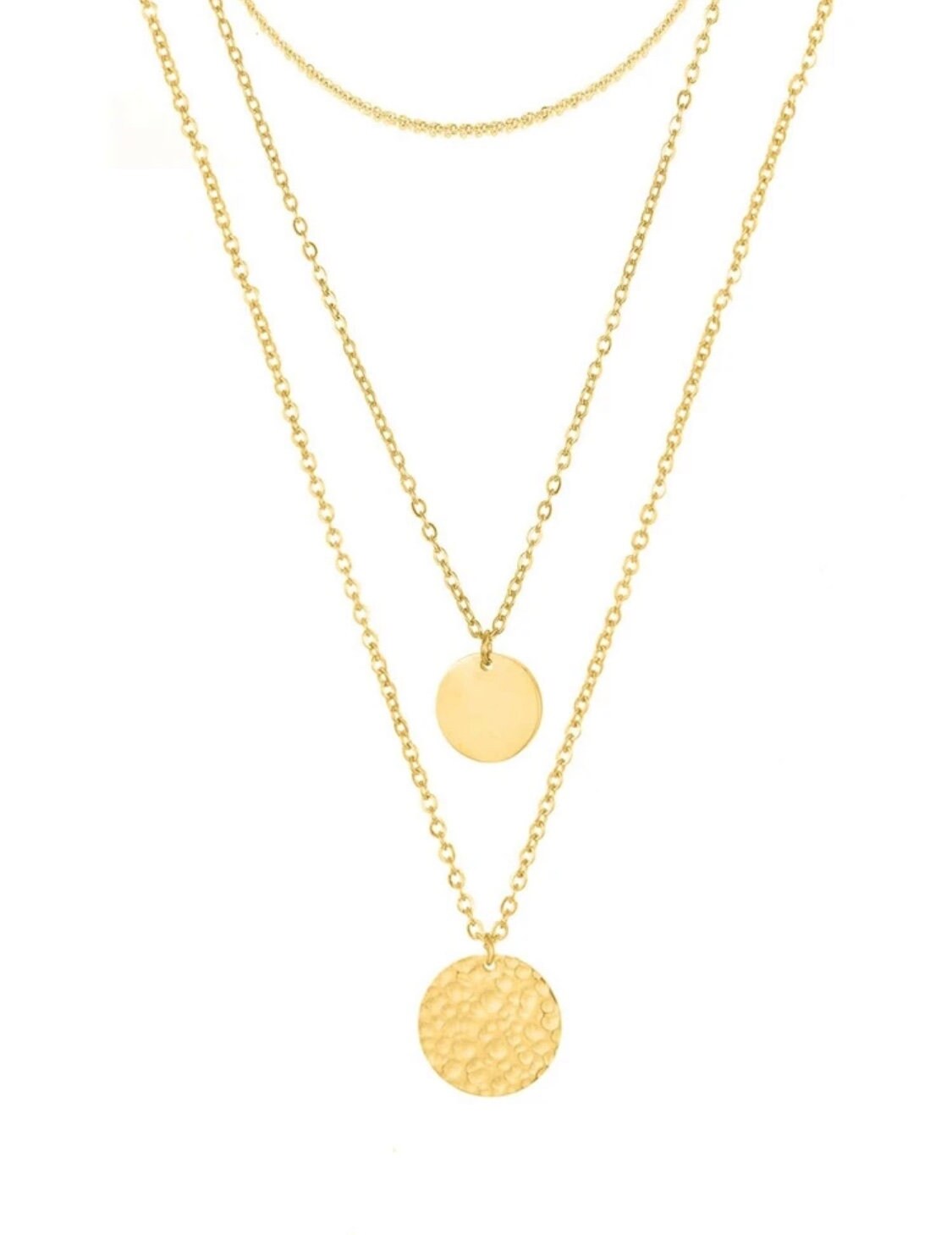 1 piece layered coin necklace