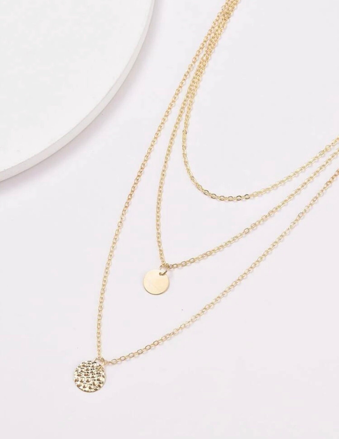 1 piece layered coin necklace