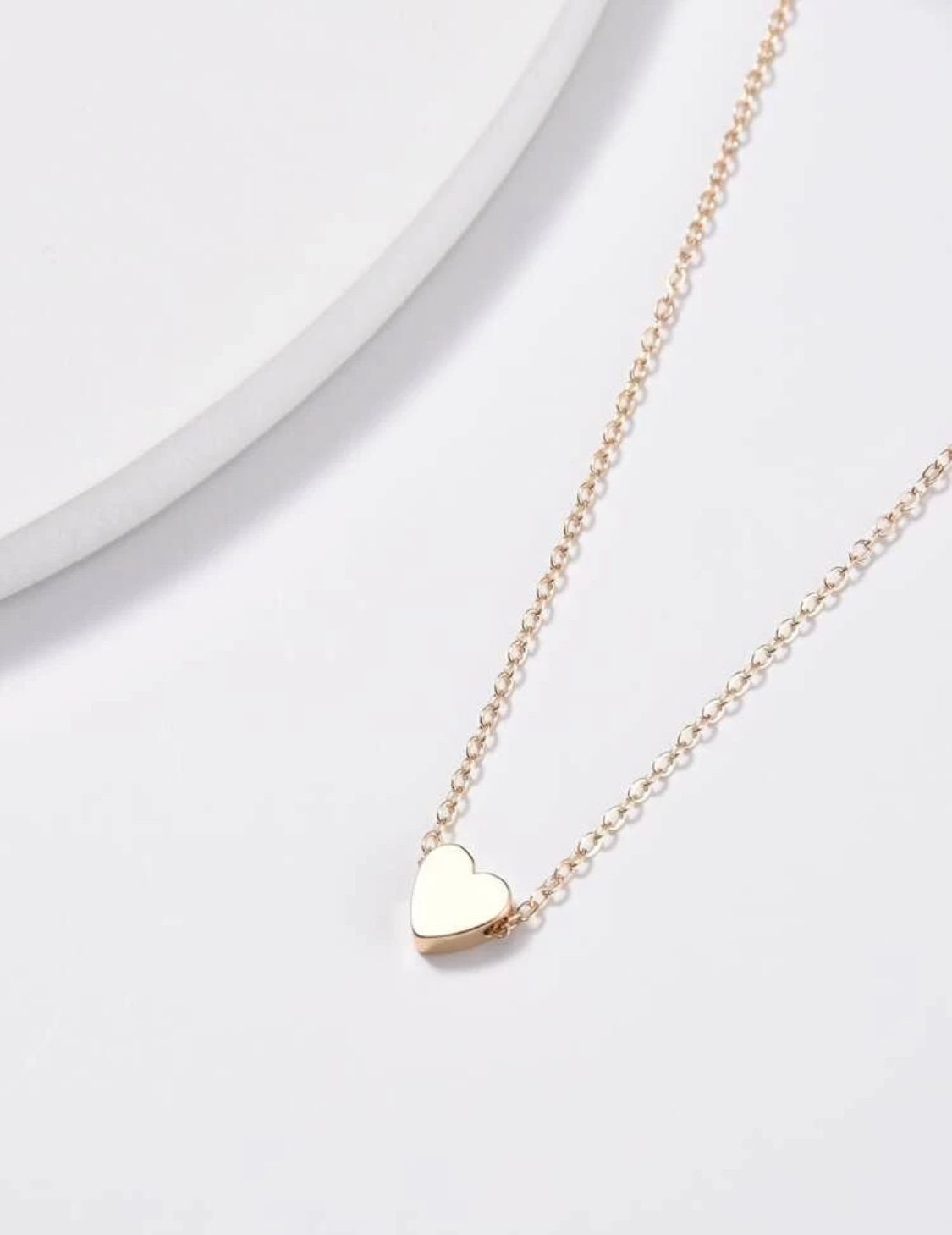 Gold Heart Charm Necklace, Dainty Heart Charm Necklace, Anniversary Gift For Her, Girlfriend Gift Idea, Her Valentines Day Gift, Heart Gift