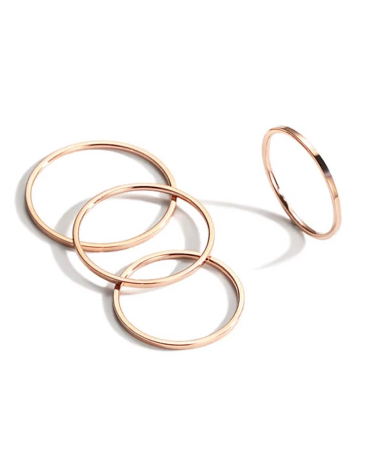 4 Piece Simplistic Gold Ring Set, Simple Gold Rings, Minimalistic Gold Rings, Minimalist Ring Set, Trendy Gold Rings, Jewelry Gift Idea