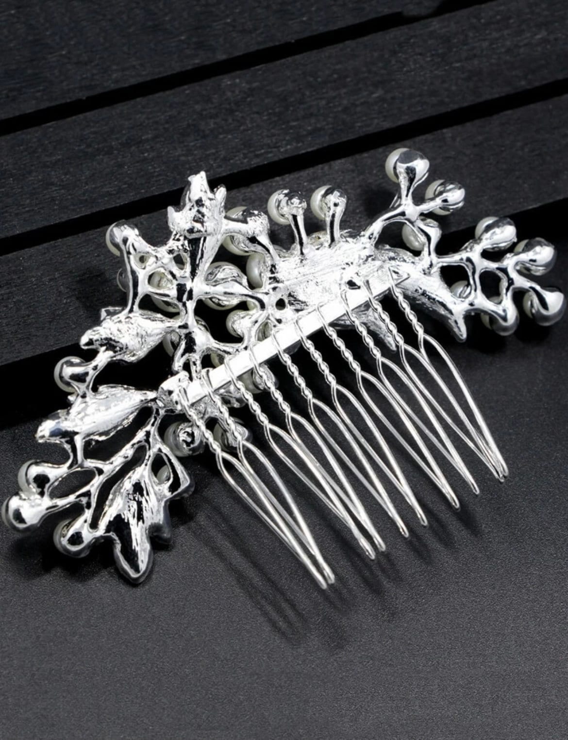 Pearl & Rhinestone Hair Comb in Silver, Pearl Bridal Hair Piece, Rhinestone Bridal Hair Piece, Bridal Hair Accessories, Bridesmaid Hair Comb