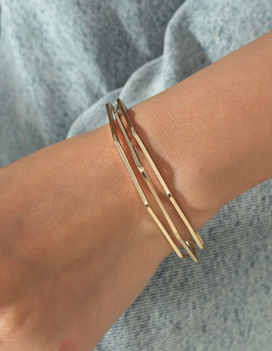 Gold Cuff Bangle Bracelet, Unique Bangle Bracelet, Unique Gold Bracelet, Unique Gold Bangle, Minimalist Gold Bracelet, Minimalist Bangle