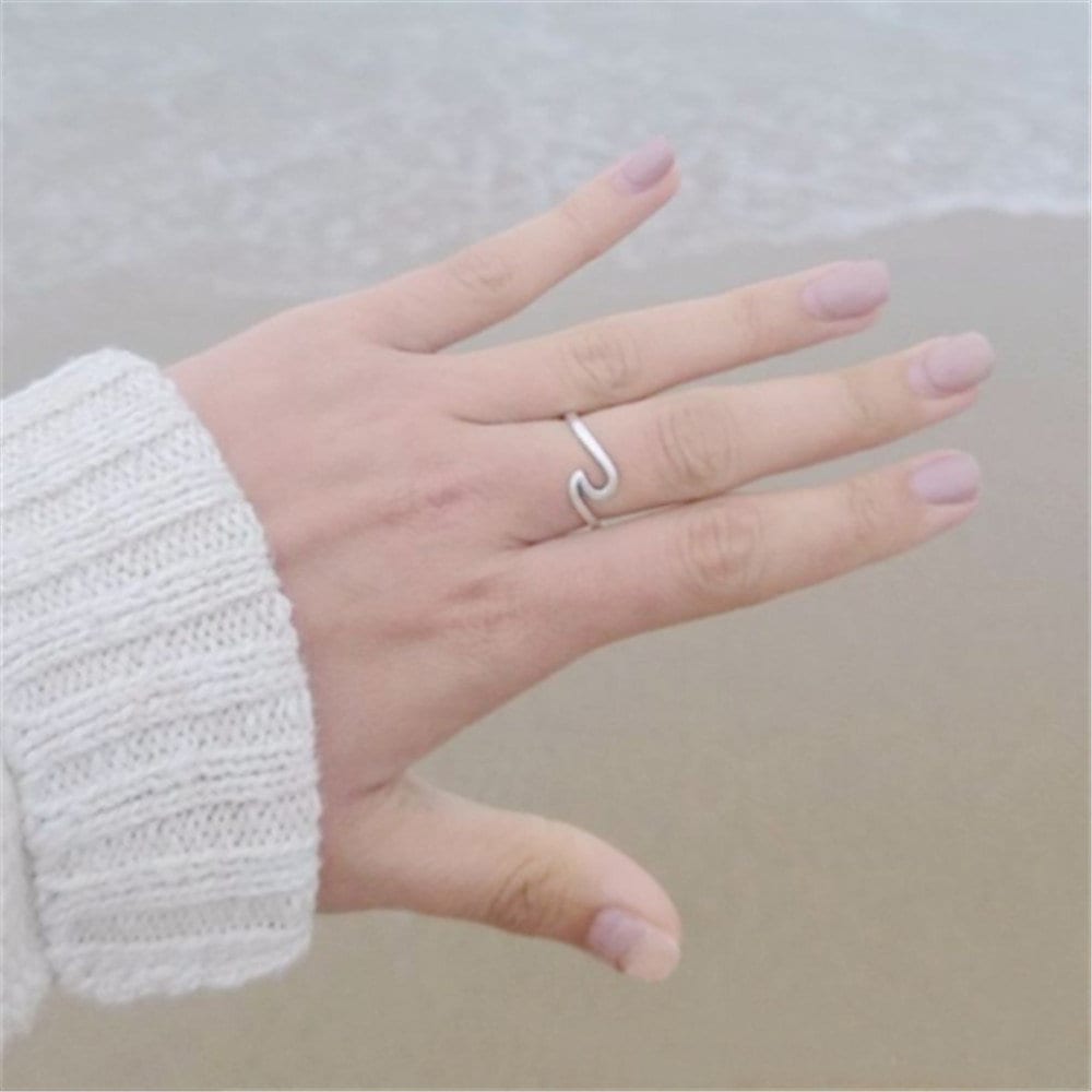 Ocean Wave Ring, Silver Wave Ring, Beach Jewelry, Minimalist Ring, Souvenir Jewelry, Gift for Beach Lover, Gift for Surfer, Ocean Wave Gift