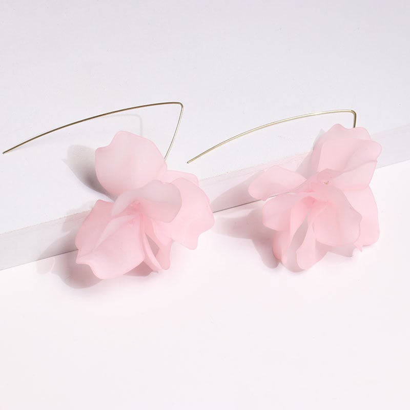 Light Pink Flower Petal Earrings, Pink Floral Earrings, Unique Bridesmaid Earrings, Unique Bridal Party Earrings, Bridesmaid Jewelry