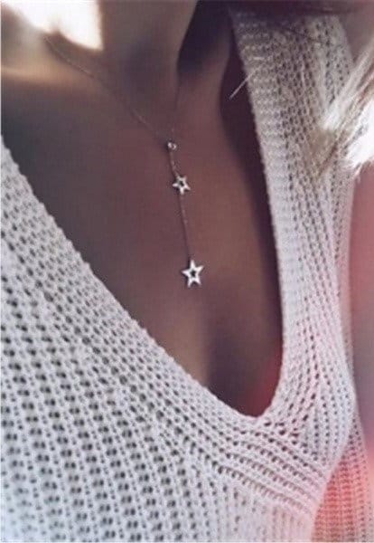 Gold Star Lariat Necklace, Gold Celestial Necklace, Dainty Gold Star Necklace, Simple Long Gold Necklace, Gold Star Charm Necklace, Lariat