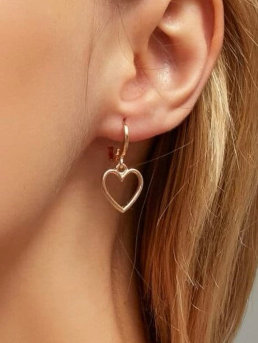 Dangle Heart Earrings, Cute Valentines Day Jewelry, Jewelry for Valentines Day, Anniversary Gift for Her, Valentines Day Earrings, Her Gift