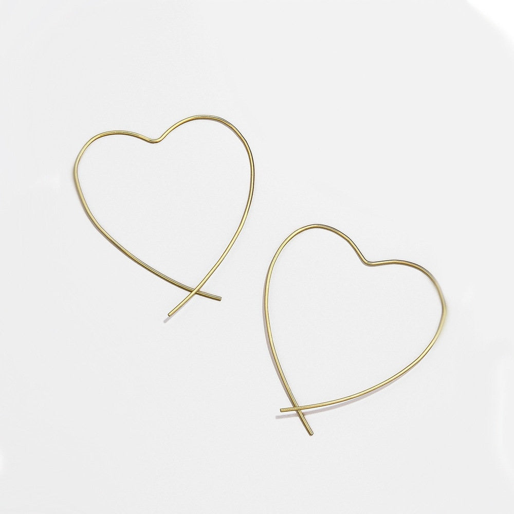 Wire Heart Earrings - Unique Earrings - Beachlifejewelryco