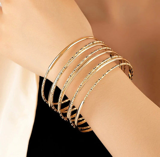 8 Fixed Bangles Bracelet, Unique Bangle Bracelet, Trendy Bangle Bracelet, Statement Piece Bracelet, Formal Event Bracelet, Pretty Bangles